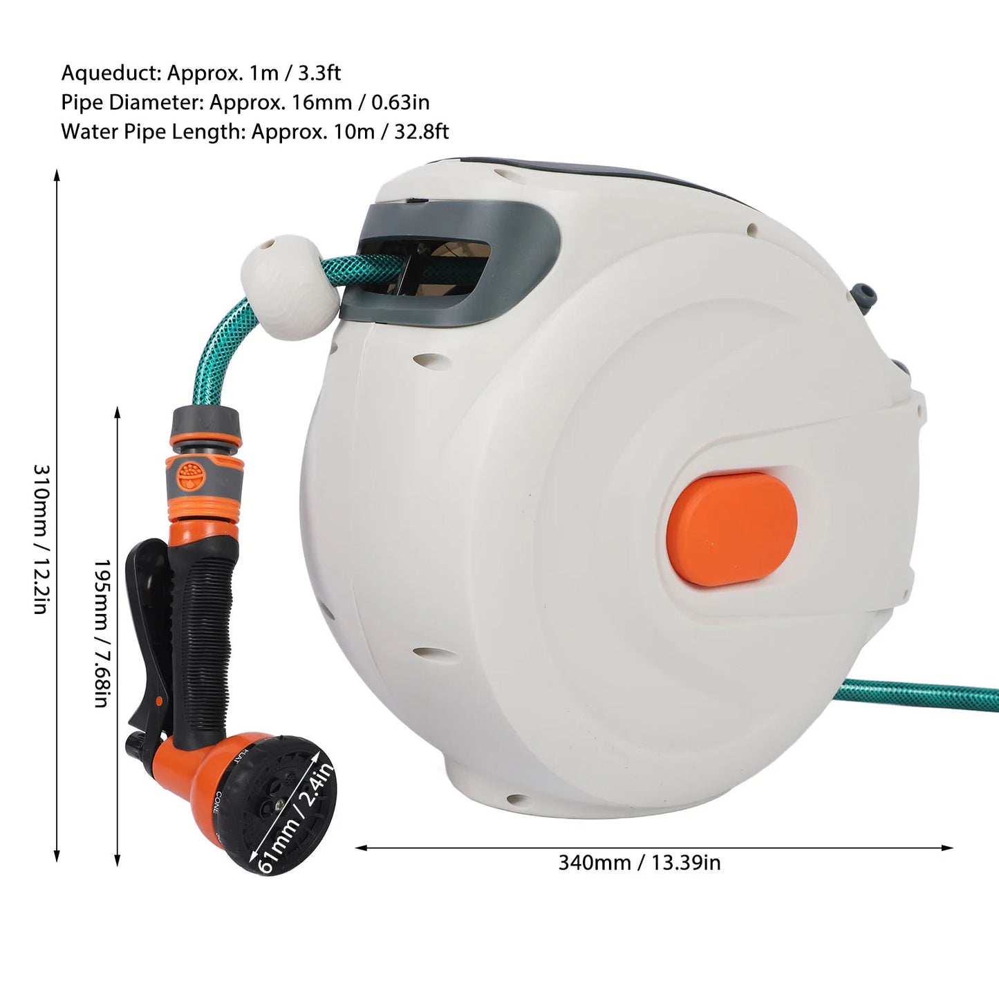 Retractable Garden Hose Reel Standing Slow Return Retractable Garden Hose Reel