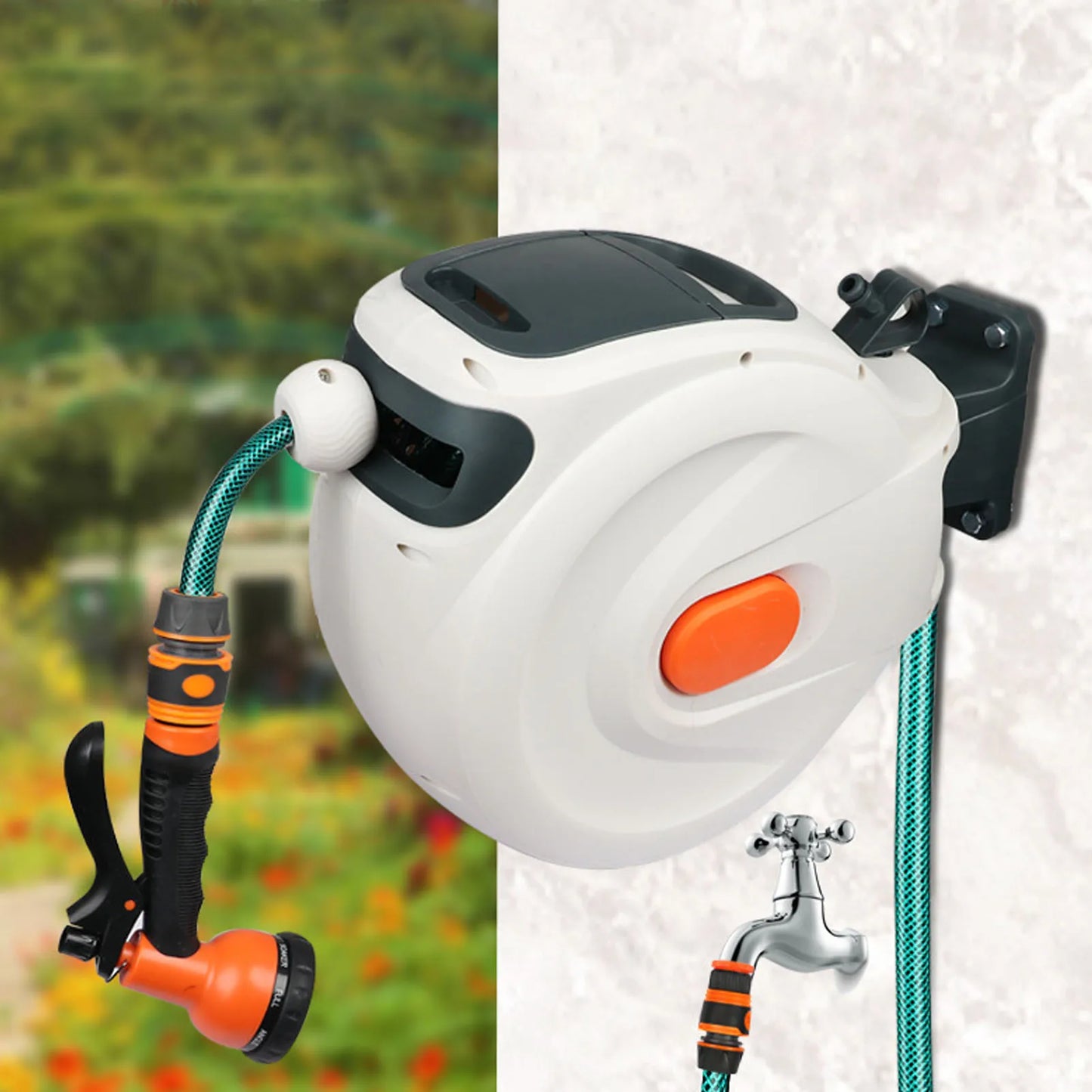 Retractable Garden Hose Reel Standing Slow Return Retractable Garden Hose Reel